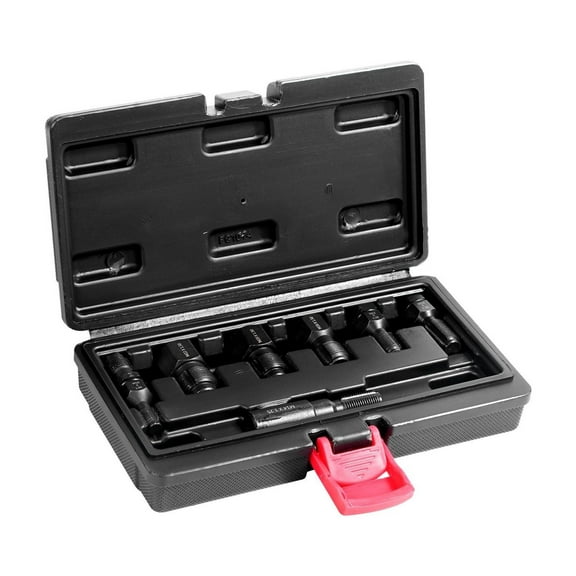 Thread Chaser Set Metric 7-Piece, M10-M22 Rethreading Tool Kit, Automotive Thread Repair, Heat Treated Carbon Steel with Storage Case