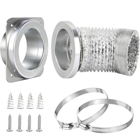 Magnetic Dryer Vent Coupler DV180 Sealed Dryer Vent Connector Kit Easy Clean Quick Connector Includes 2.6 ft 4 in Tubing and Two Stainless Steel Clamps