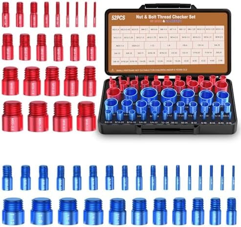 Thread Checker, Bolt Size Finder, 52 count Nut and Bolt Thread Checker ...