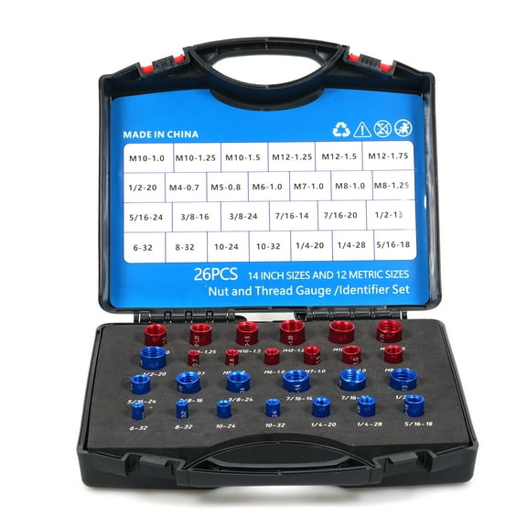 Thread Checker,Male/female 14 Inch Identifier Box Suitable Bolt And Identifier 26pcs Male/female 14 And Identifier Box 14 Inch 12 Inch 12 Bolt And Bolt Checker 12 Bolt And Buzhi Or Wotao