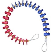 Thread Checker Nut and Bolt Identifier Gauge, 26 Gauges Inch and Metric Male Female Thread Gauge, Aluminum Alloy with Wire Cable, Red and Blue