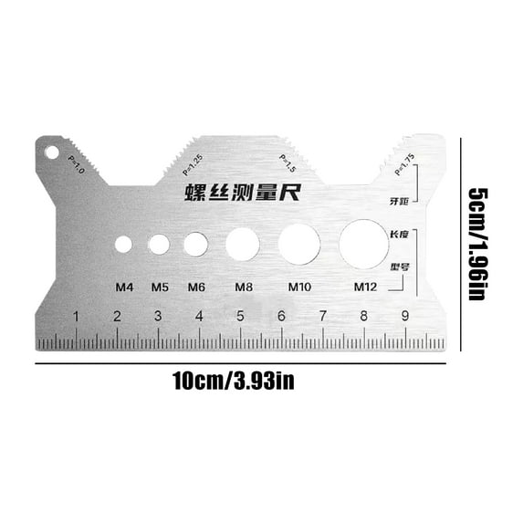 Thread Checker Screw Measurement Ruler Stainless Steel Caliper Metric Gauge Tool For Measuring Screw Pitch Bit Bolt Nut Screw