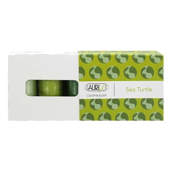 Thread Color Builder 2021 Endangered Species Awareness Series - 3 Large Spools of 40wt Cotton Thread 1,094 Yards Each in Colorway (Sea Turtle Green, 2908 - 1147 - 2890)