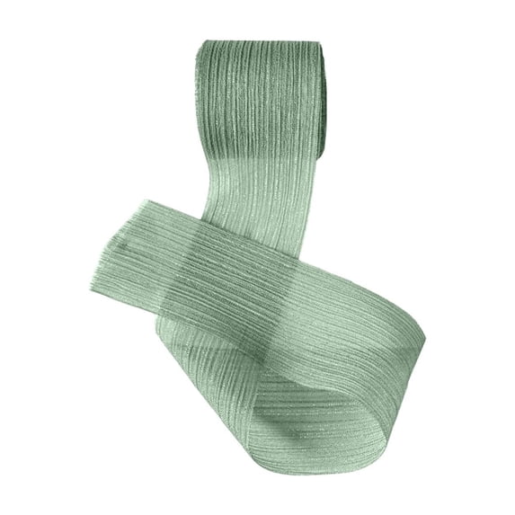 Thread Crinkle Chiffon Ribbon, Versatile Bow Making Supply For Bouquet Gift Wrap Wedding And Various Festival Event Decoration,Green
