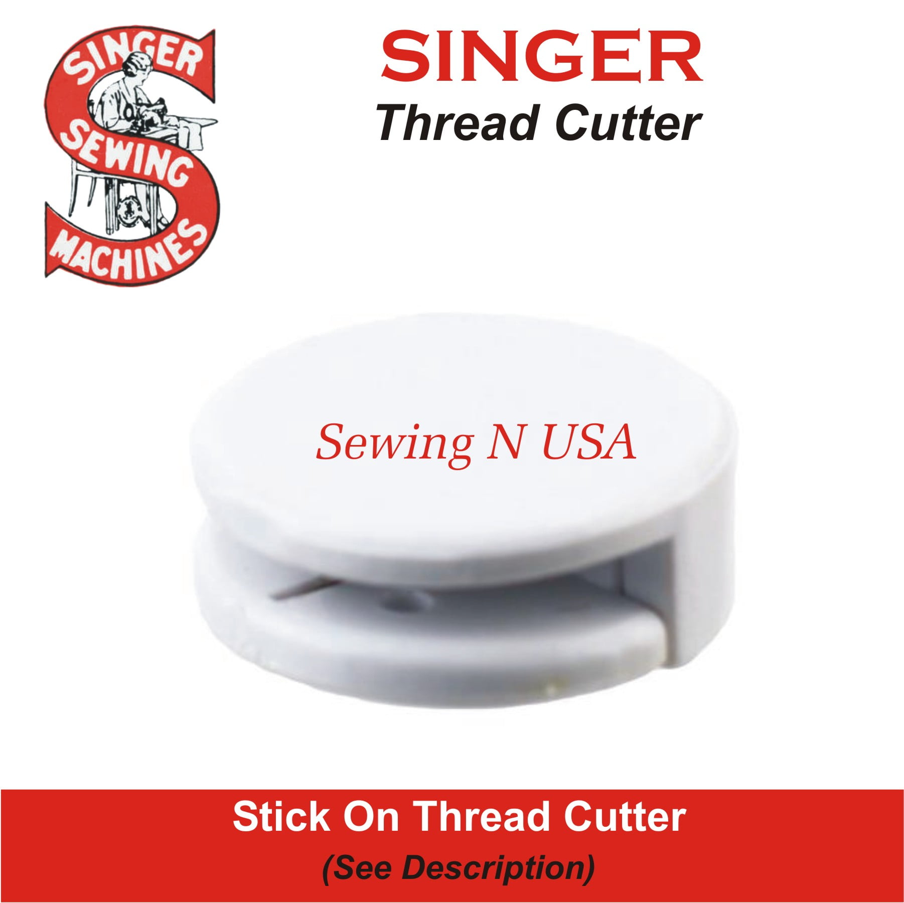 Thread Cutter Fits All Sewing Machine & Sergers (Stick On ) 