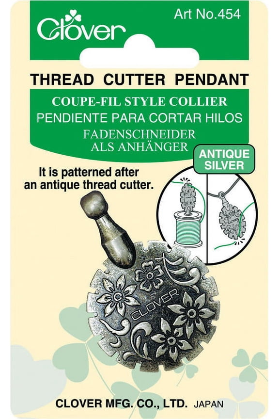 Thread Cutter Pendant – Antique Silver Sewing Tool for Quilting, Embroidery & Crafts