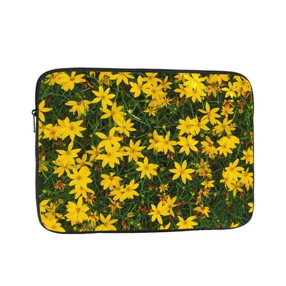 Thread Leaf Coreopsis Flowers 17 inch Portable Laptop Sleeve Compatible with MacBook Air Notebook Computer Case for Men Women College School Students