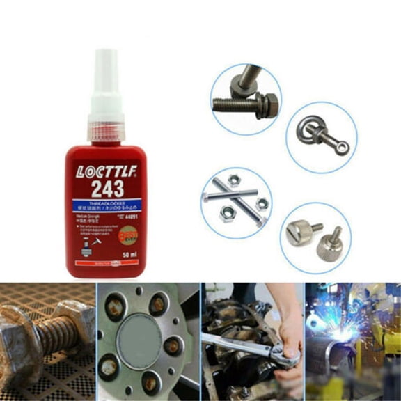 Thread Locker 243 , Medium Strength Screw Bolt Nut Sealant for Metal Assemblies Prevent Loosening Rust Protection General Purpose