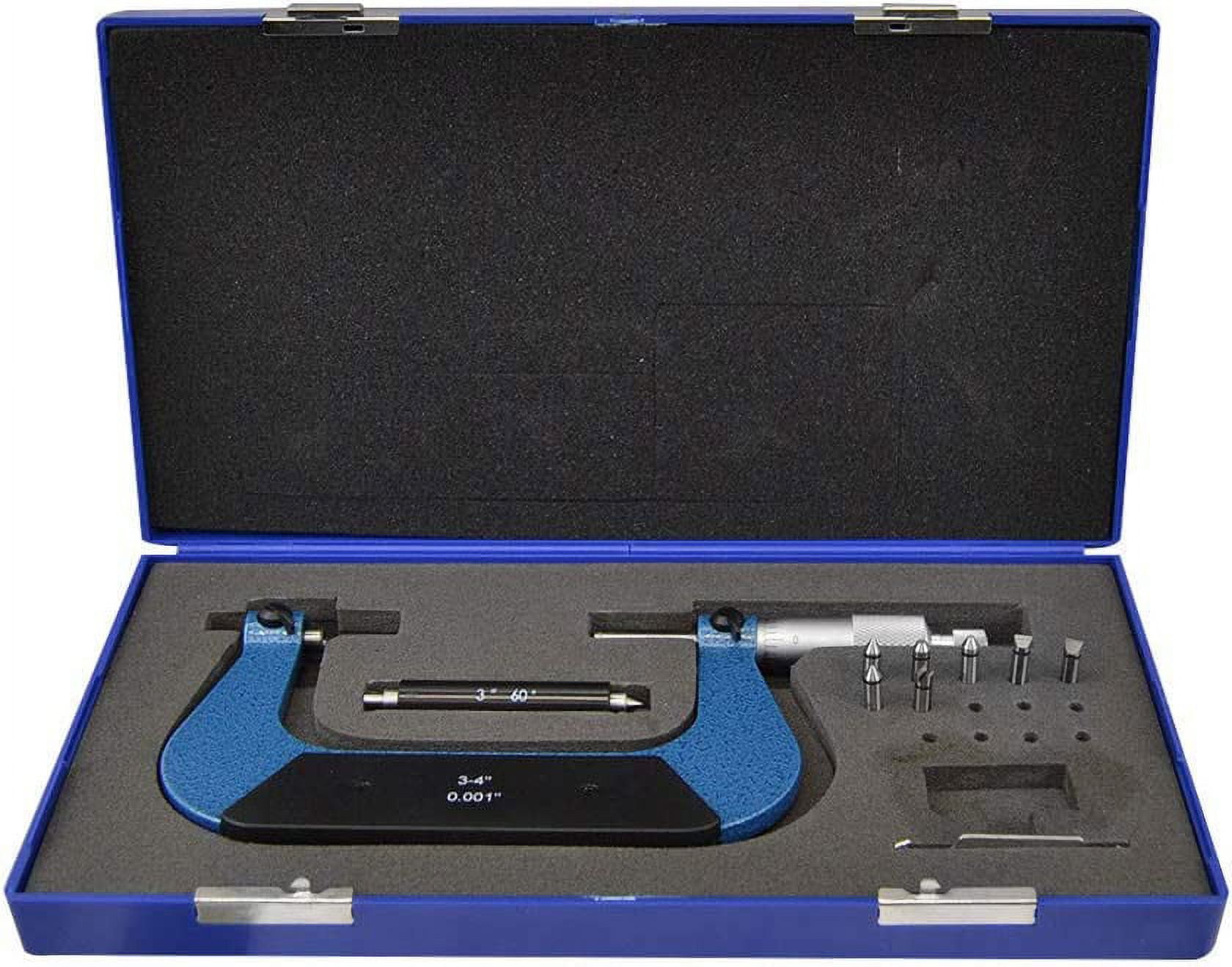 Thread Micrometer Kit 60 Degree 4 Anvils 0.001'' Graduation Ratchet