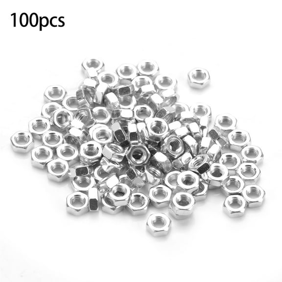 Thread Nut, Durable Pack Of 100 Hex Nut, Nut Fastener, For Repair Hardware Repair Supplies Workshop Replacement Repair