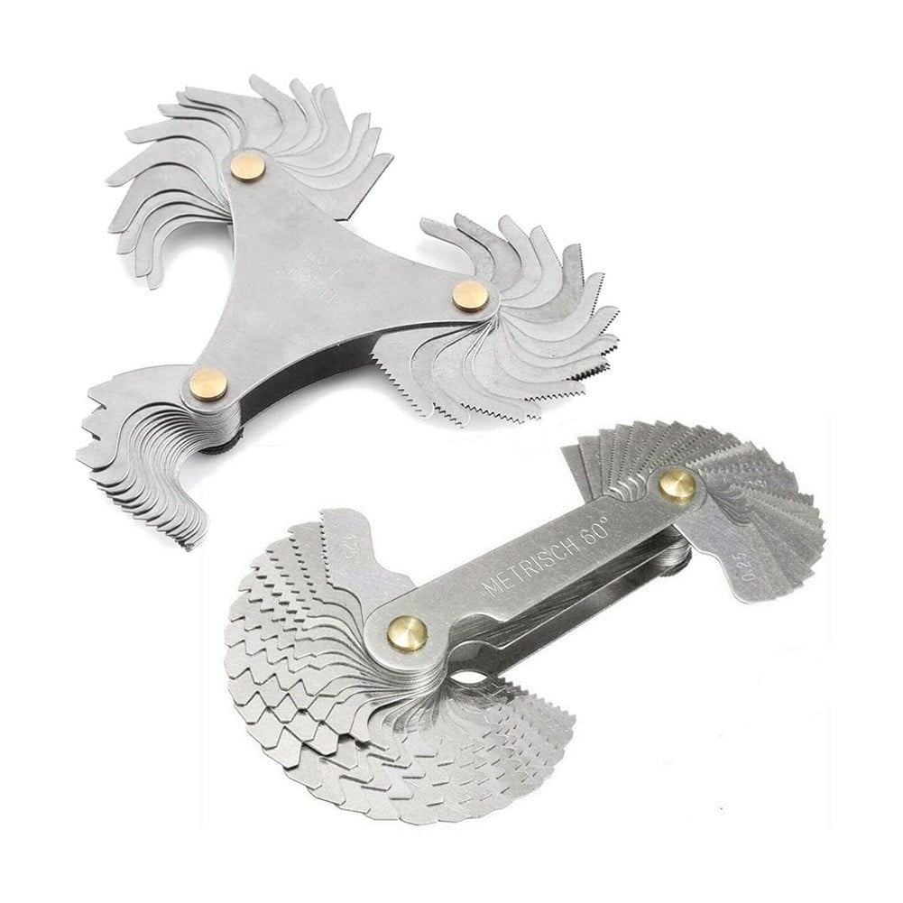 Thread Pitch Gauge Screw Caliper Gage Measuring Set Metric & Inch & America Sae