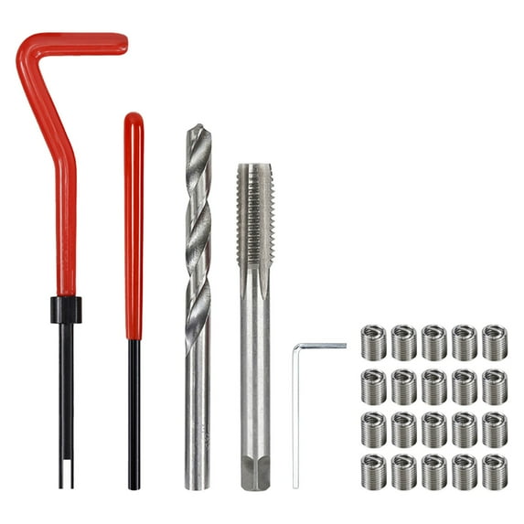 Thread Repair Insert Kit Stainless M5 M6 Inserts 30pcs Auto Repair Set Workshop Maintenance Engine Component Restoration
