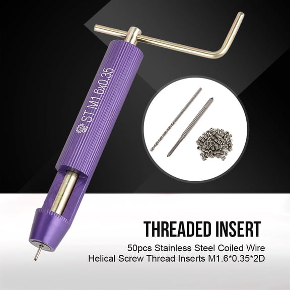 Thread Repair Insert, Screw Thread Insert,50pcs Stainless Steel Coiled Wire Helical Screw Thread Inserts M1.6*0.35*2D