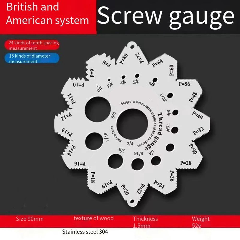 Thread Measurement Template Thread Screw Measurement Ruler Caliper Thread Screw Diameters Caliper ...