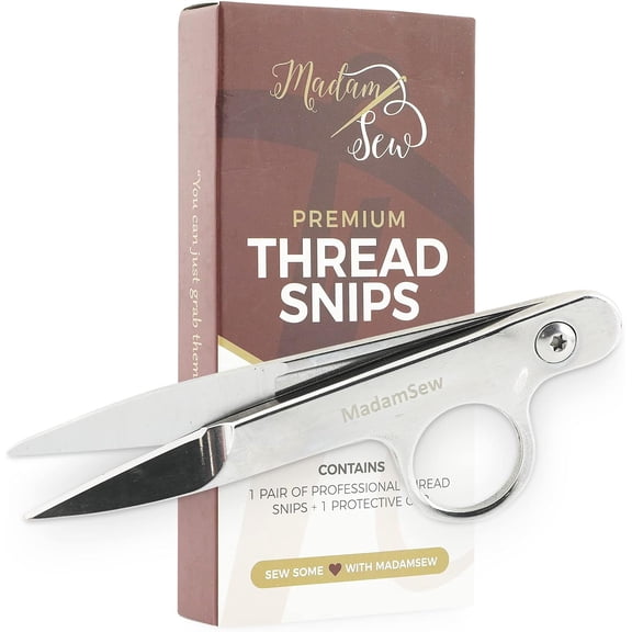 Thread Snips for Sewing Spring Action Thread Cutter Tool with Razor-Sharp Stainless-Steel Blades for Quilting, Embroidery, Dressmaking Light, Ergonomic Thread Scissors with Blade Cap