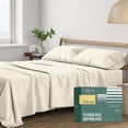 thumbnail image 1 of THREAD SPREAD Organic Cotton Bed Sheets Queen - 100% Organic Cotton Sheets Queen Size(4 PC, Ivory), Crisp Cooling Percale Weave Sheet Set, 1 of 7