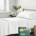 thumbnail image 1 of Thread Spread 100% Organic Cotton Sheets Twin XL Size - 3 PC Organic Cotton Twin XL Size Percale Weave Sheet Set, Soft, Cooling, Crisp & Breathable, 16" Deep Pocket Bedding Set for Dorm Room - White, 1 of 7