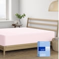thumbnail image 1 of Thread Spread 100% Cotton Fitted Sheet King Size - 400 Thread Count Fitted Sheet King Cotton Only, Luxuriously Soft, Durable, Cooling 16" Deep Pocket Sateen Weave Bottom, Luxury Hotel Quality - Blush, 1 of 8