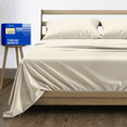 thumbnail image 1 of THREAD SPREAD 100% Egyptian Cotton King Size Sheet Set - 1000 Thread Count King Size Sheets Set Egyptian Cotton, 4 PC Ivory 16" Deep Pocket, Soft Cooling Sateen Ultra Luxury Hotel Bedding, 1 of 8
