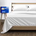 thumbnail image 1 of THREAD SPREAD 100% Egyptian Cotton Queen Sheet Set - Luxury High Thread Count Egyptian Cotton Bed Sheets Queen Size, 16" Deep Pocket Bed Set, Silky Soft, Cooling, Sateen Weave Bedding - White, 1 of 8