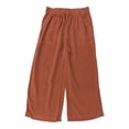 thumbnail image 1 of Thread & Supply Women's Super Soft Relaxed Fit Wide Leg Crop Pants Adj Waist (Brick Dust, L), 1 of 2