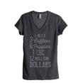 thumbnail image 1 of Thread Tank 3 Coffees 6 Puppies 12 Million Dollars Women's Relaxed V-Neck T-Shirt Tee Charcoal Small, 1 of 4