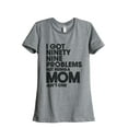thumbnail image 1 of Thread Tank 99 Problems Mom Aint One Women's Relaxed Crewneck T-Shirt Tee Heather Grey Large, 1 of 4