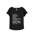 thumbnail image 1 of Thread Tank 99 Problems Mom Aint One Women's Relaxed Slouchy Dolman T-Shirt Tee Heather Black Large, 1 of 4