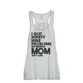 thumbnail image 1 of Thread Tank 99 Problems Mom Aint One Women's Sleeveless Flowy Racerback Tank Top Sport Grey Medium, 1 of 5