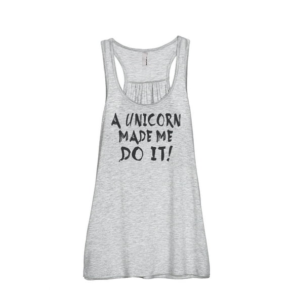 Thread Tank A Unicorn Made Me Do It Women's Sleeveless Flowy Racerback Tank Top Sport Grey 2X-Large