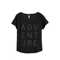 thumbnail image 1 of Thread Tank Adventure Women's Relaxed Slouchy Dolman T-Shirt Tee Heather Black Large, 1 of 4