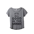 thumbnail image 1 of Thread Tank All Good In The Woods Women's Relaxed Slouchy Dolman T-Shirt Tee Heather Grey Small, 1 of 4
