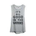 thumbnail image 1 of Thread Tank All Good In The Woods Women's Sleeveless Muscle Tank Top Sport Grey Small, 1 of 3