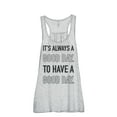 thumbnail image 1 of Thread Tank Always A Good Day Women's Sleeveless Flowy Racerback Tank Top Sport Grey Medium, 1 of 5