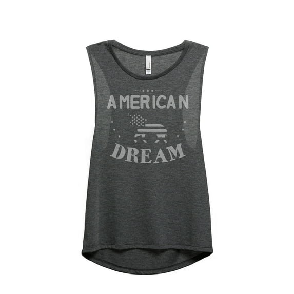 Thread Tank American Dream Unicorn Women's Sleeveless Muscle Tank Top Charcoal Large