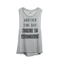 thumbnail image 1 of Thread Tank Another Fine Day Ruined By Adulthood Women's Sleeveless Muscle Tank Top Sport Grey Small, 1 of 4