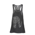 thumbnail image 1 of Thread Tank Artisan Elephant Women's Sleeveless Flowy Racerback Tank Top Charcoal Small, 1 of 5