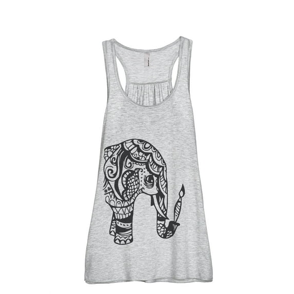 Thread Tank Artisan Elephant Women's Sleeveless Flowy Racerback Tank Top Sport Grey Medium