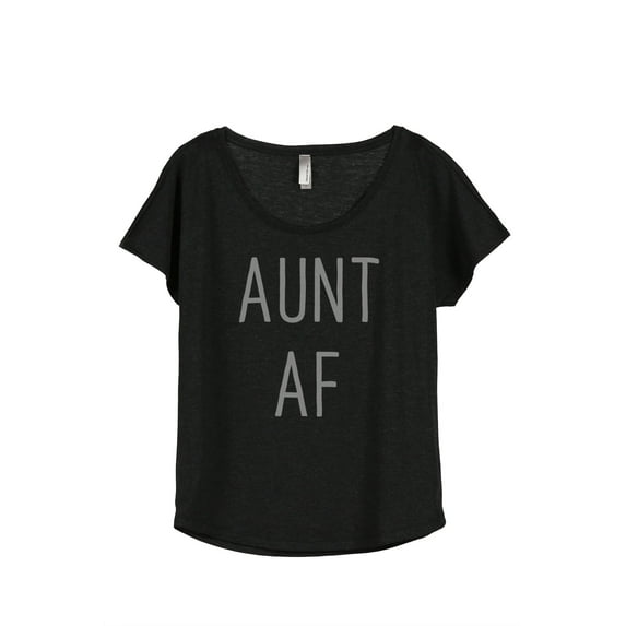 Thread Tank Aunt AF Women's Fashion Relaxed Slouchy Dolman T-Shirt Tee Heather Black 3X-Large