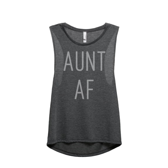 Thread Tank Aunt AF Women's Fashion Sleeveless Muscle Tank Top Charcoal Small