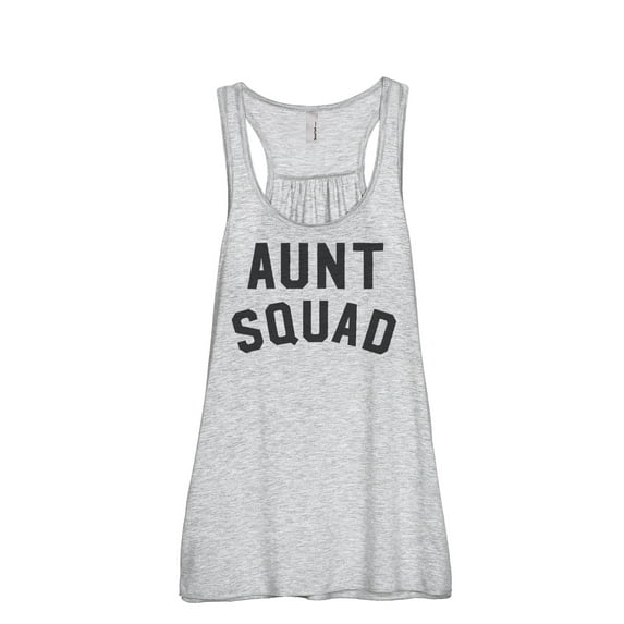 Thread Tank Aunt Squad Women's Sleeveless Flowy Racerback Tank Top Sport Grey Small