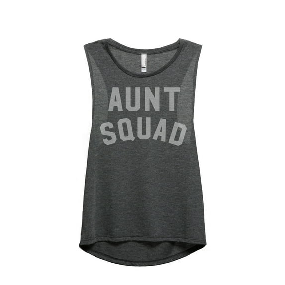 Thread Tank Aunt Squad Women's Sleeveless Muscle Tank Top Charcoal X-Large