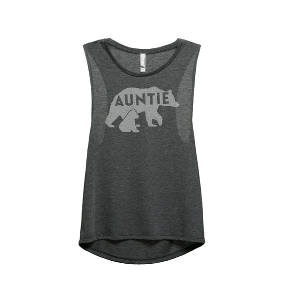 Thread Tank Auntie Bear Women's Fashion Sleeveless Muscle Tank Top Charcoal Small