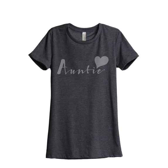Thread Tank Auntie Heart Women's Fashion Relaxed Crewneck T-Shirt Tee Charcoal Small