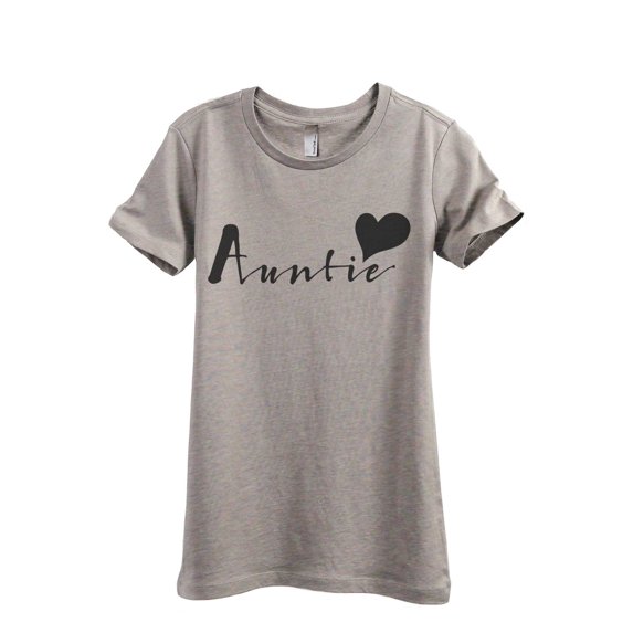 Thread Tank Auntie Heart Women's Fashion Relaxed Crewneck T-Shirt Tee Heather Tan Small