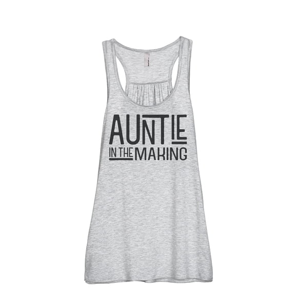 Thread Tank Auntie In The Making Women's Fashion Sleeveless Flowy Racerback Tank Top Sport Grey 2X-Large