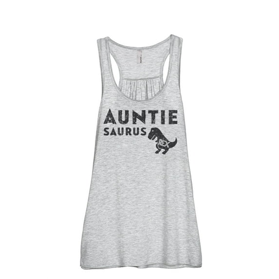 Thread Tank Auntiesaurus Rex Women's Sleeveless Flowy Racerback Tank Top Sport Grey Small