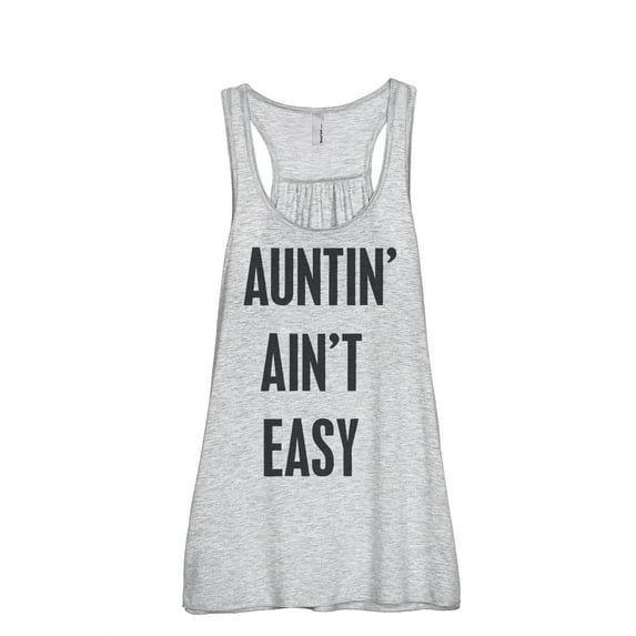 Thread Tank Auntin' Ain't Easy Women's Sleeveless Flowy Racerback Tank Top Sport Grey Medium