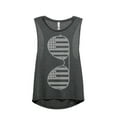 thumbnail image 1 of Thread Tank Aviator USA Sunglasses Women's Sleeveless Muscle Tank Top Charcoal Small, 1 of 4