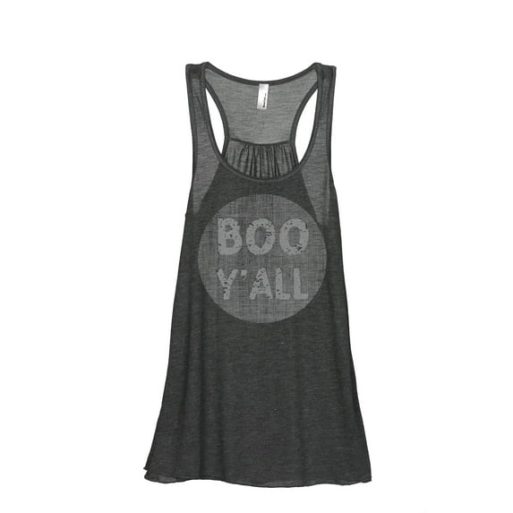 Thread Tank BOO! Yall Women's Sleeveless Flowy Racerback Tank Top Charcoal Large